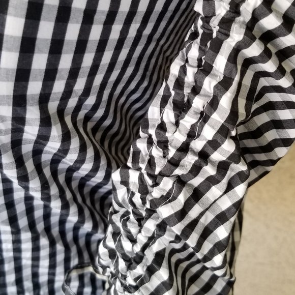 Calvin Klein Bell-Sleeve Gingham Blouse Size M - Picture 8 of 15